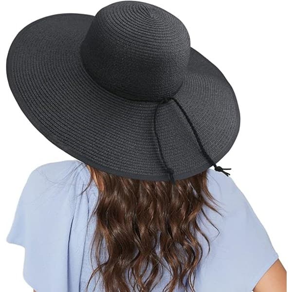 IC Kvinders Solhat med Bred Bræt UPF50 Halm Sommerhat Floppy Strandhat Rulbar