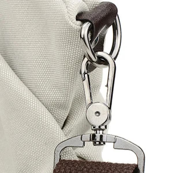 Large Cream White Reusable Canvas Shopping Bag with Large Capacity, Shape-Retaining