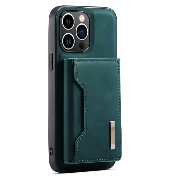 IC Læderpungcover til iPhone 14 Pro Max etui med kort grøn