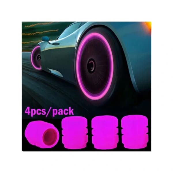 Selvlysende Ventilkapsler for Bildekk Rosa one-size Pink one-size