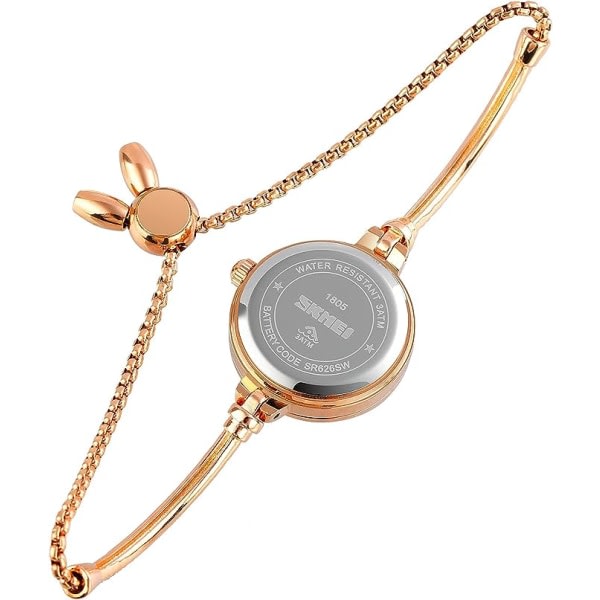 IC Klockor Dam Analog Quartz Watch Mosaik med diamanter Armbånd Klänning Watch for women Vattentät armbåndsur med Rose Gold Armband