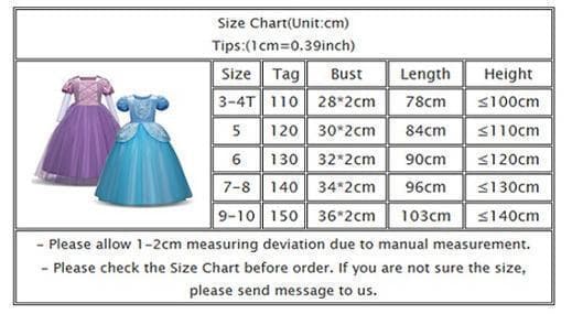 Prinsessa Rapunzel -mekko Tangled-asu + 7 lisävarustetta 150 cm 150 cm one size