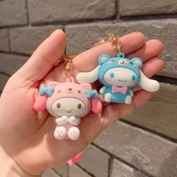 2 st barnnyckelringar, Cinnamoroll-nyckelring, nyckelbricka tillbehör