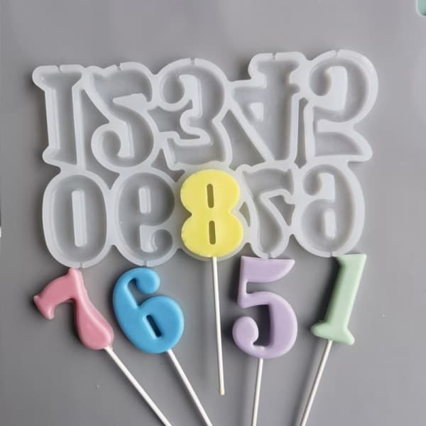 IC Numerisk formad modellering DIY Lollipop Silikon Godis Cake Decora 1