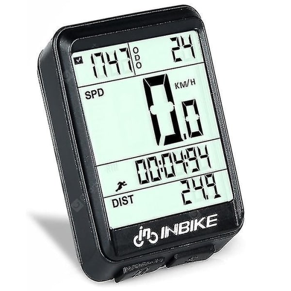 IC Vandtæt Cykelcomputer Trådløs Cykel Tureteller Hastighedsmåler med LED Digital Ratewhite