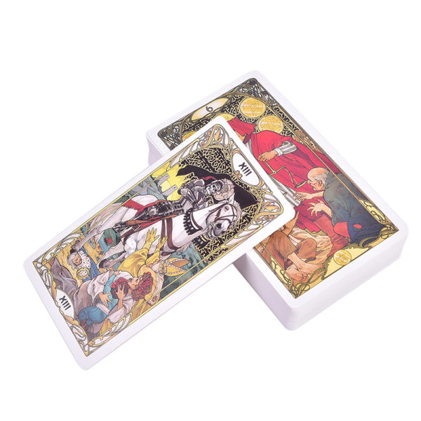 IC Golden Art Nouveau Tarot Deck 78 kort för nybörjare Klassisk Ar Flerfärgad one size