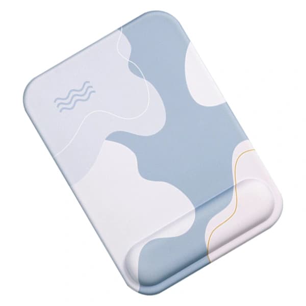 Keyboard Mouse Pad Set Ergonomic Silicone Mouse Pad with Memory Foam Keyboard Wrist Rest for Computer Rectangle, Blue