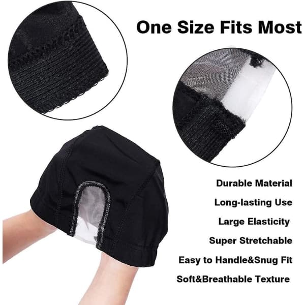 IC 5 deler Mesh Dome Parykkhette Spandex Elastisk Hårnett Pustende