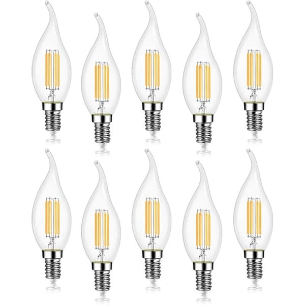 10-pack E14 LED-filamentljuslampor 4W 470LM Ej dimbara 360° spridningsvinkel för hemkrona Kallvit 6000K