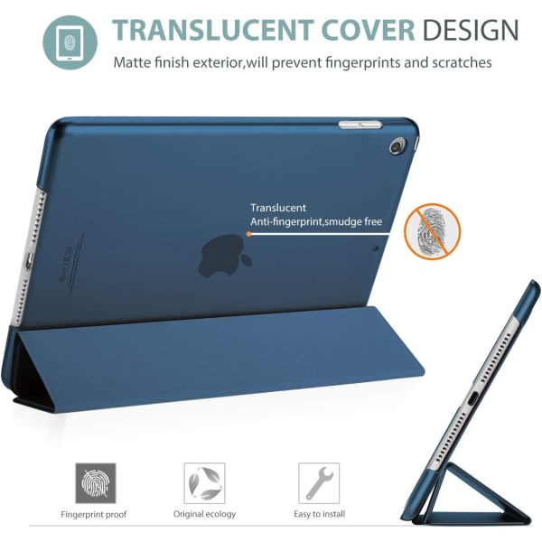 IC Case Slim Stand Hard Back Shell Skyddande Smart Cover Case yhteensopiva iPad 10,2 tum kanssa