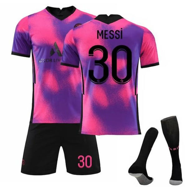 IC Fodboldsæt Fodboldtrøje Træningstrøje nr. 30 Messi børn 20(110-120cm)