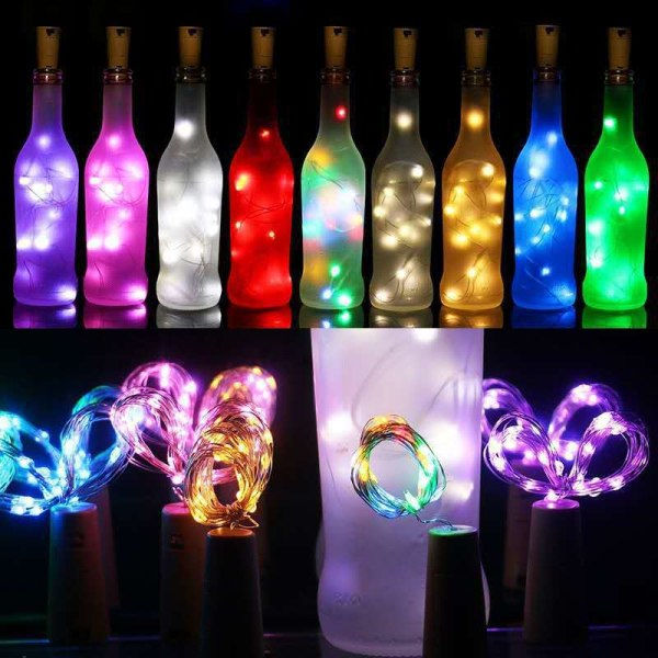 10 Vinflaska Ljus String Fairy Light Festival Fest Bröllop Dekoration Kork Koppartråd String LED Garland Jul LED-lampa