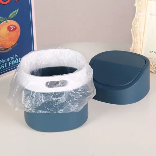 Modern Mini plastpapperskorg med lock för badrum, skrivbord, bordsskiva