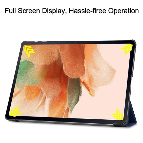 IC Samsung Galaxy Tab S7 FE / S7 Plus / S8 Plus Fodral Tri-Fold Mör Mörkblå
