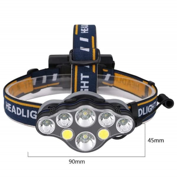 IC Superstark hovedlampe med advarselslys USB forlygte