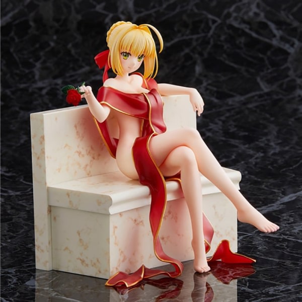 IC 18cm Sexig Saber Anime Fate/Stay Night Figur Röd Morgonrock Sitti Red One Size