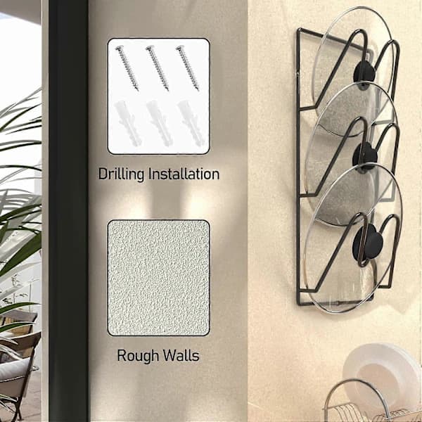6-Tier Pot Lid Organizer 2-Pack for Cabinet Storage, Adjustable Sturdy Plastic Rack, Perfect for Kitchen Pots and Pans