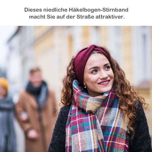 IC NOE Strikket Pandebånd til Kvinder - 3 Dele Blomst