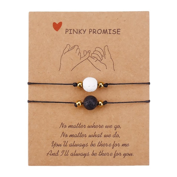 IC Bästa Vän Armband Par Armband för 2 Matchande Yin Yang Han och Hon Älskare Armband Smycken för Bff Vänskap Relation (Yin Yang-Stil 3)