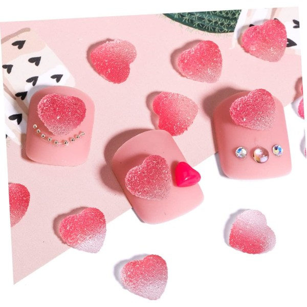 IC 50 kpl Kynsi Sydän Korut Kynsi Korut Kynsi Taide Tarrat Sydän Kynsi Tarrat Kawaii Flatback Charm Kawaii Kynsi