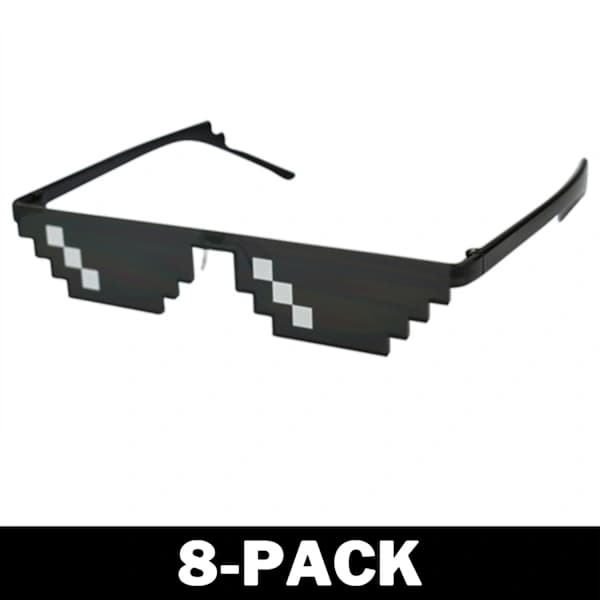 Black Thug Life Glasses Meme Sunglasses Pixel 16bit Black 1-Pack 1-Pack 1-Pack