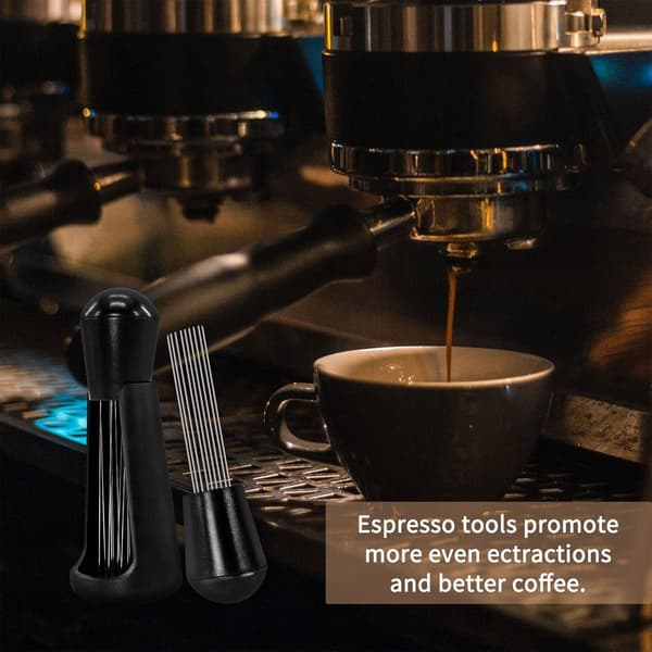 Espressodispenser - 0,4 mm - Nålformad - Pulverdispenser - Rostfritt stål - Espressoomrörare - med 12 stift - Stödfäste
