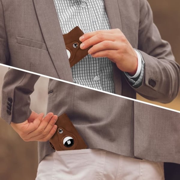 IC Smart AirTag -plånbok för män med korthållare för myntfack för litet RFID-skydd (brun)