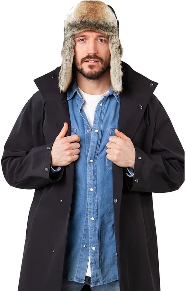 Barts Kamikaze Trapperhatt för män och kvinnor, Vinter Aviator Ushanka med mjukt fuskpälsfoder, Justerbart spänne, Svart, En storlek