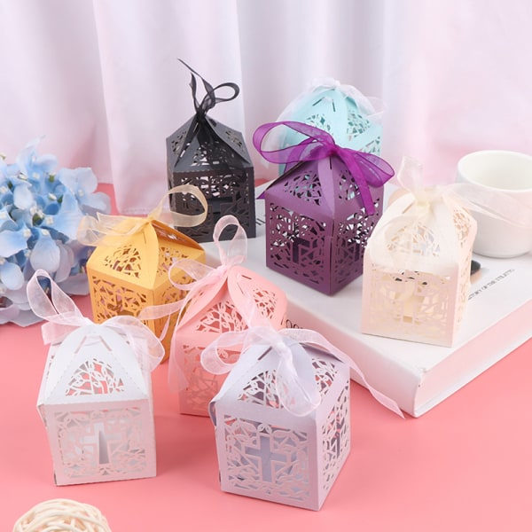 IC 20 stk. Krydsende slikæsker Gaveæske Babyshower Dåb Fødselsdag Chri Pink