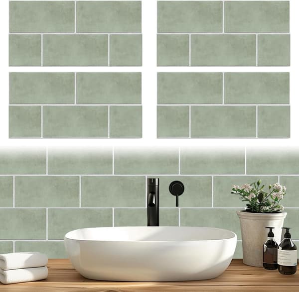12 - Wall Decals - Self-Adhesive - Tile Decals - Peel and Stick - Wall Stickers - Tile Stickers - Green
