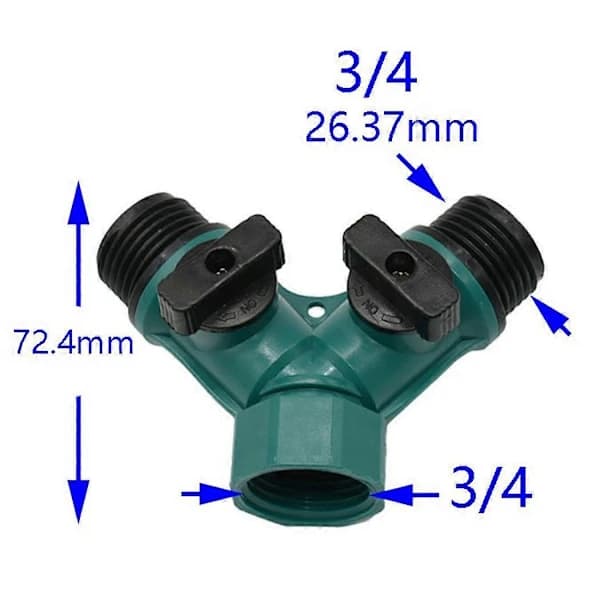 2-veis hageslangedeler 3/4