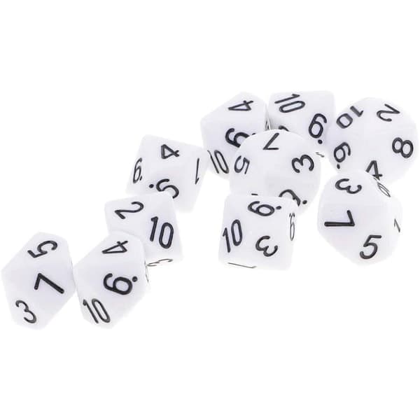 10 stk. polyedriske terninger terninger terninger til brætspil kort Weiß