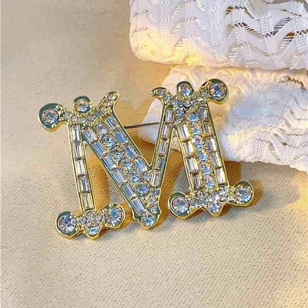 IC Mode M-brev Brosche Pin til Rygsæk Krage Lapel Pin Guld