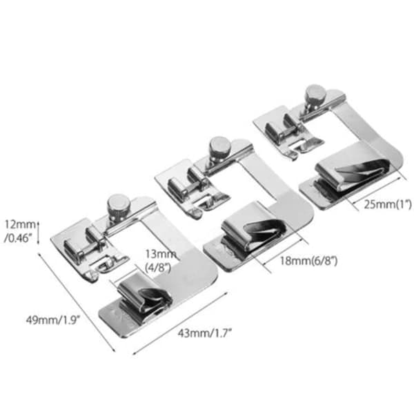 IC Tredelt Presserfod til Husholdnings Multifunktionel Elektrisk Symaskine Fålla Presserfod 4/8\" 6/8\" 8/8\"