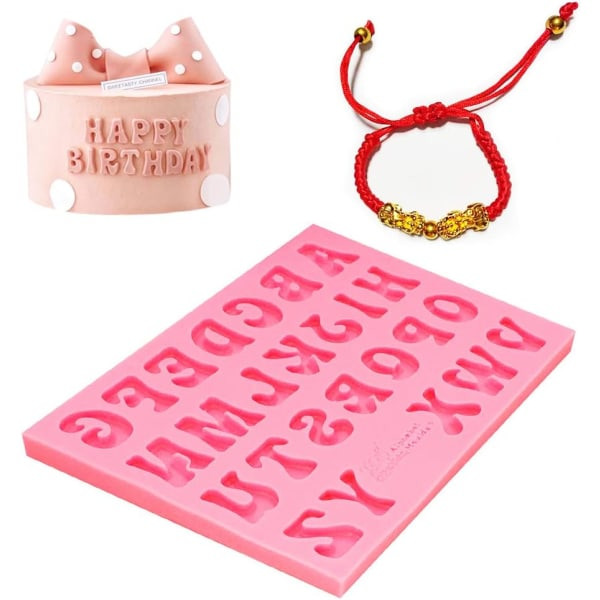 IC A-Ö 26 engelske bogstaver Form Form Bage Tårtdekoration Cupcake Topper Værktøj Alfabetet Rosa Håndlavet diy form til håndlavet chokolade, slik