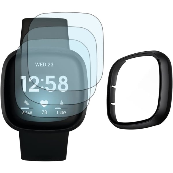 Watch Screen Protector (3+1Pack) Kompatibel för Fitbit Versa 3, Film IC