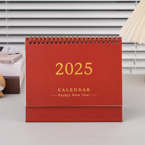 Uusi 2025 pöytäkalenteri, yksinkertainen pieni ja raikas luova työpöydän koriste, suunnittelukortti, muistiinpanovihko, englanninkielinen kalenteri 2025 Mauve