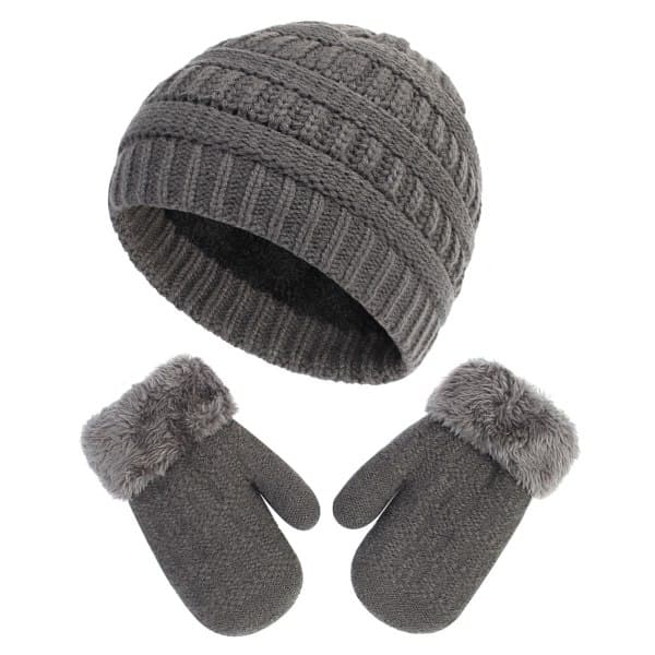 IC Vinterhandskesæt til børn, baby, småbørn, dreng/pige Mørkegrå