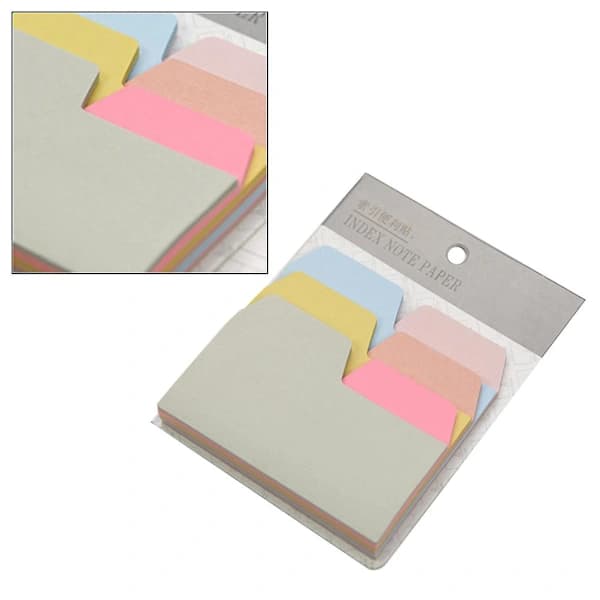 6-farvede indeksfaner, sticky notes, memoblokke, 90 stykker, skillevægge, sticky notes til skole, kontor, materialer, bogmærke