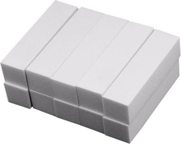 10 x Hvid blok til negle - buffer blok neglefile, blokfil negle