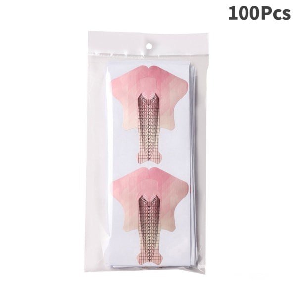 100/300 st Manikyrpapper Nagelformer Nagelförlängningsformulär Guide 100Pcs