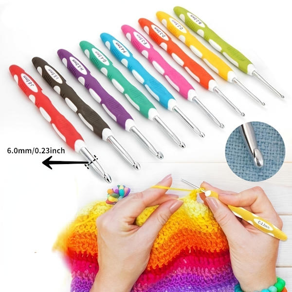 1/9 st 2,0 mm-6,0 mm Sy- och sticktillbehör Ergonomisk set Virknålar Sticknålar Sytillbehör