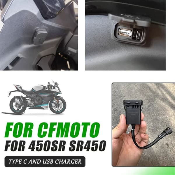 Pulse Opladningsport Motorcykel USB Strøm Interface Stik til 450SR SR450 800NK 800