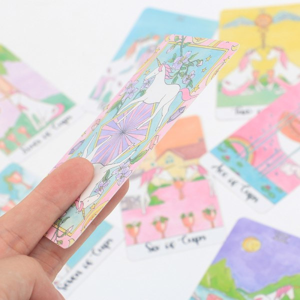 78 stk 10*6cm Ny Tarot Crystal Unicorn Tarot kortspill spådomsspill
