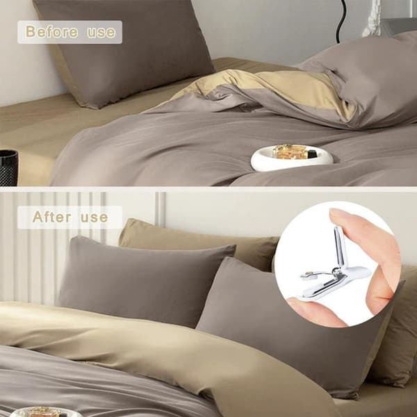 Quilted - Duvet Clips - Sheet Clips - 12 - Pieces - Sheets - Sturdy - White - Clips