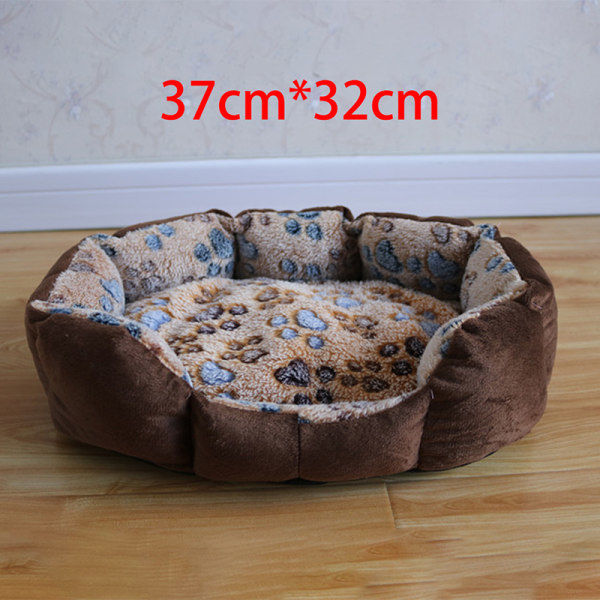 IC Husdjursbädd Matta Mjuk Plysch Varm Soffa Kennel Sovkorgen för brun 37*32cm