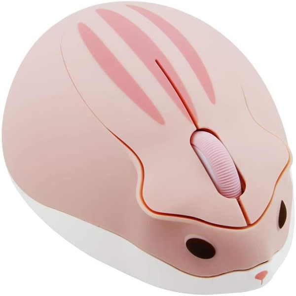 2,4 GHz trådlös mus Söt Hamster Form Mindre ljud Bärbar Mob Pink