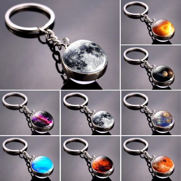 Galaxy Solsystem Planet Nyckelring Rymdglasklot Nyckelring #4 IC