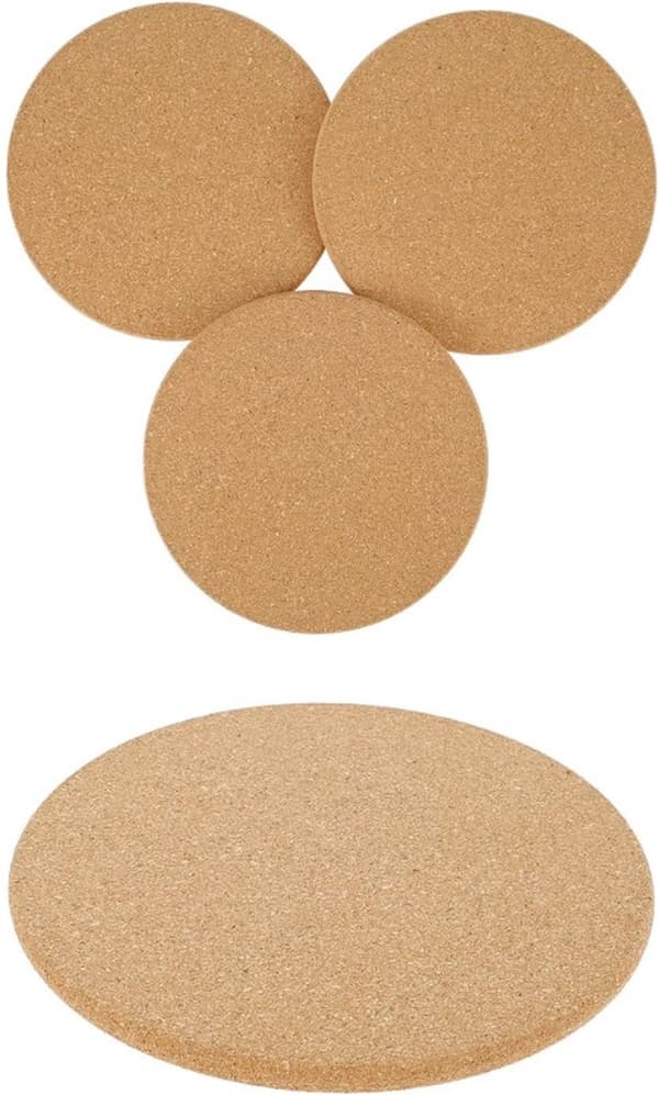 Lasinaluset - Pannunaluset - Korkki - 4 kappaleen setti - 17 cm - Ruskea