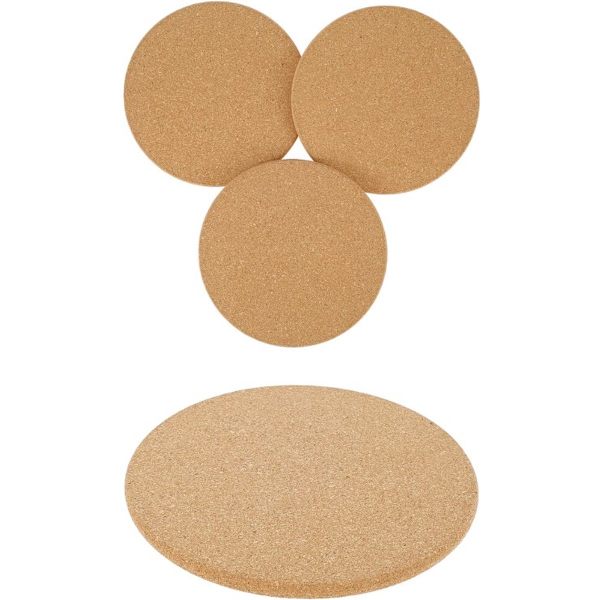 Underlägg - Pannor - Kork - set om 4 delar - 17 cm - Brun